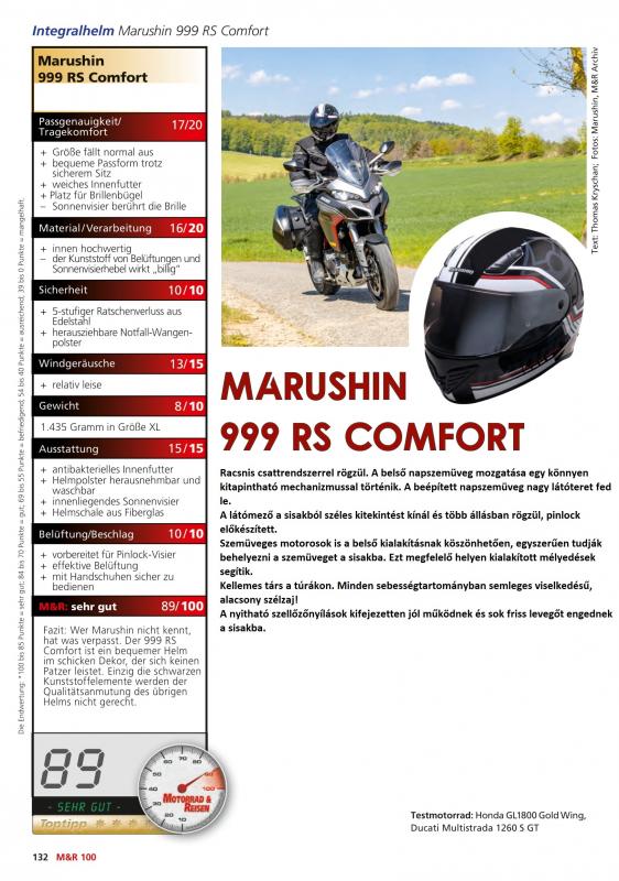 Marushin 999 RS Comfort bukósisak Nemzetközi teszt siker! - Image 4