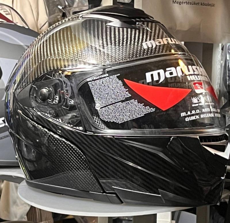 Marushin M410 TESZTGYŐZTES Carbon felnyitható napszemüveges bukósisak- Általunk is tesztelt ! - Image 5