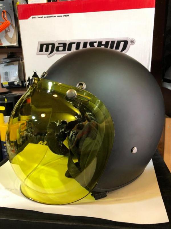 Retro buborék plexi nyitott sisakhoz sárga színű - Image 2