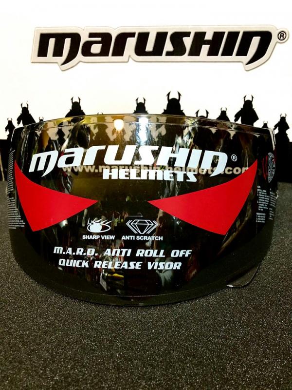 Színezett tükrös felületű sötét plexi Marushin sisakhoz