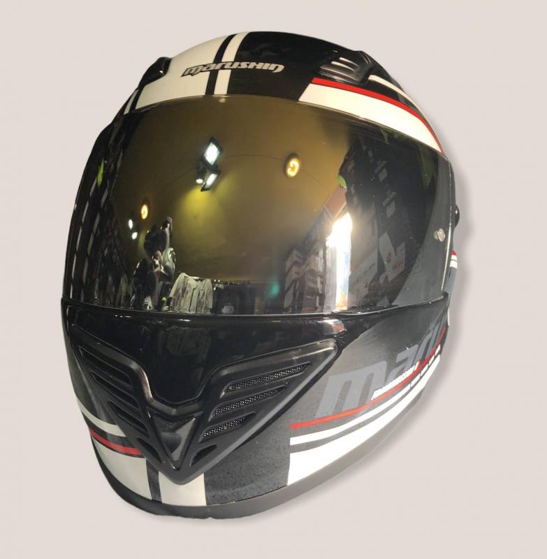 Színezett tükrös felületű sötét plexi Marushin sisakhoz - Image 2
