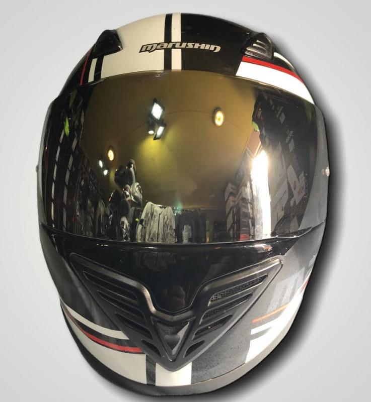 Színezett tükrös felületű sötét plexi Marushin sisakhoz - Image 3