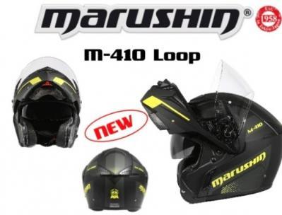 Marushin M410 Loop TESZTGYŐZTES üvegszálas felnyitható napszemüveges bukósisak