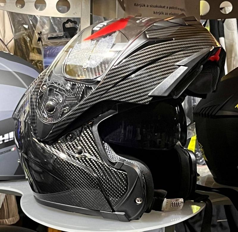 Marushin M410 TESZTGYŐZTES Carbon felnyitható napszemüveges bukósisak- Általunk is tesztelt ! - Image 6